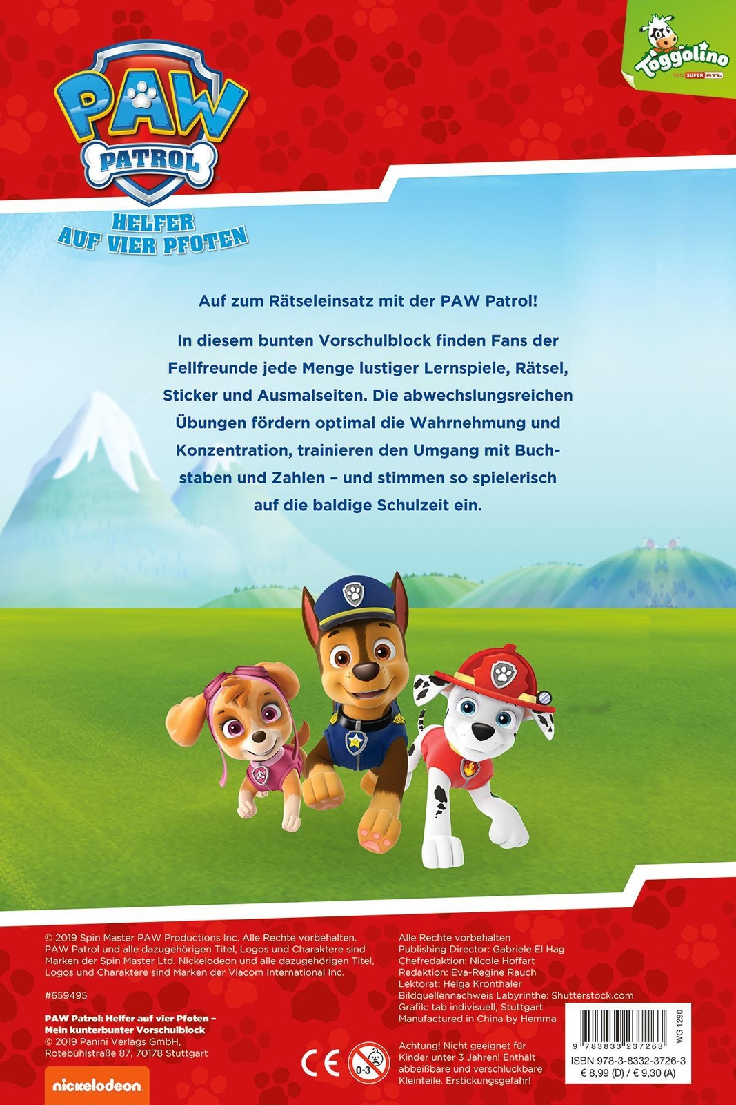 Thumbnail - Panini | Paw Patrol: Mein Kunterbunter Vorschulblock | Taschenbuch |