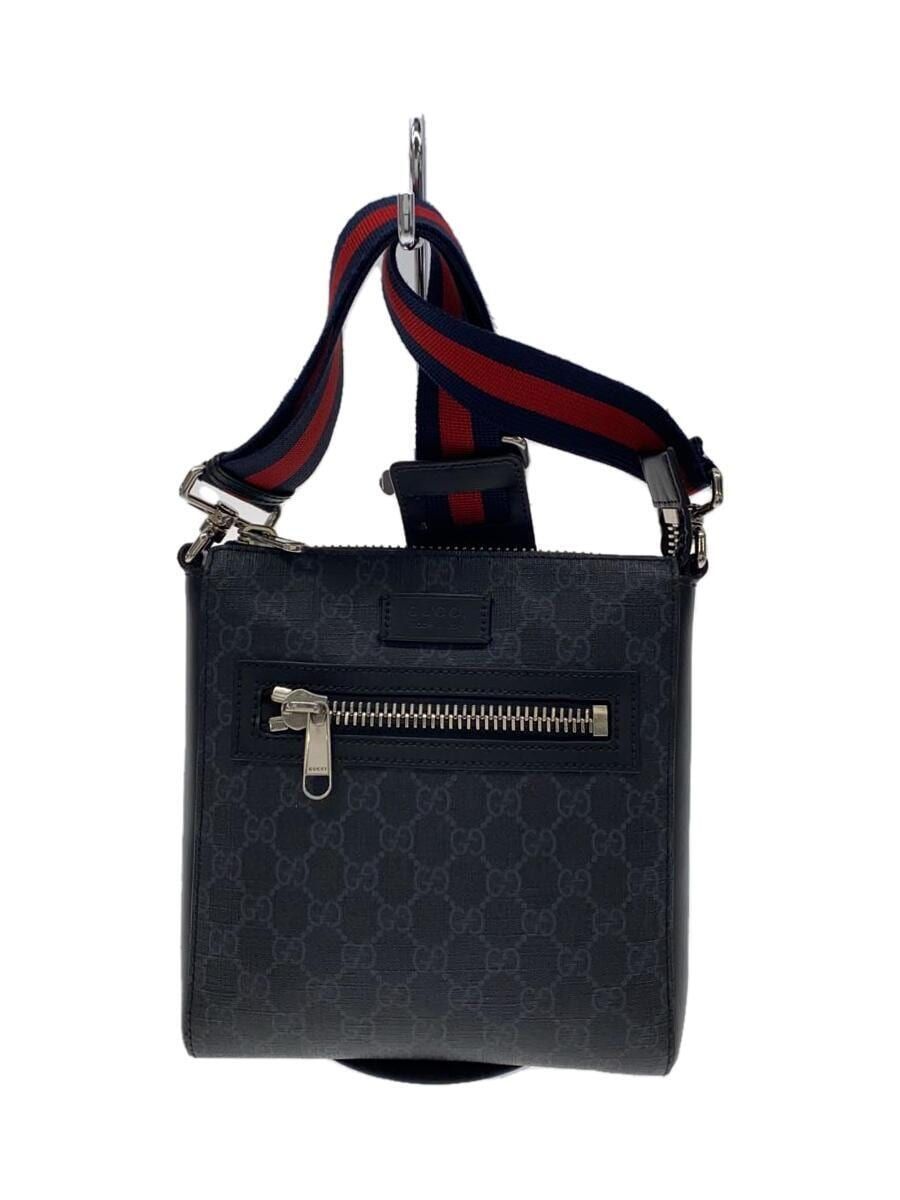 GUCCI shoulder bag GG Supreme PVC Black total pattern Used GUCCI shoulder bag GG Supreme PVC Black total pattern Used