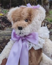 real artisan made mink fur teddy bear-mother grim signed  