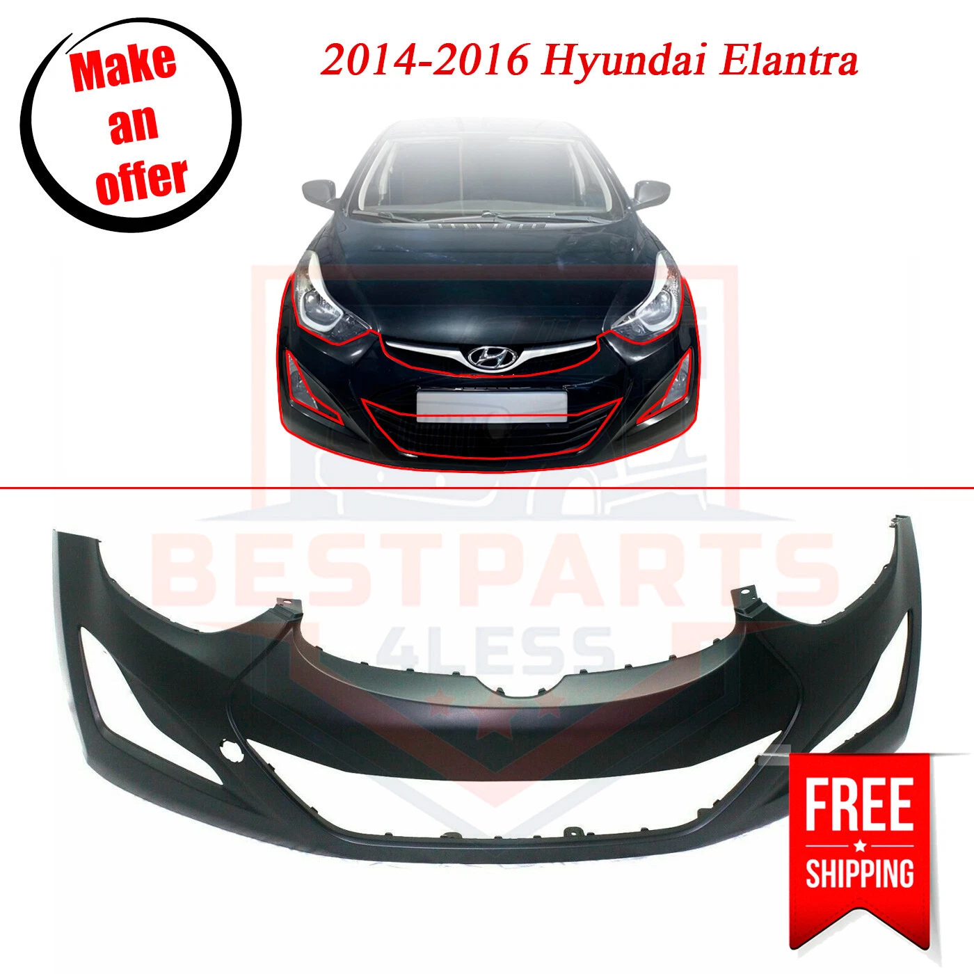 2014 hyundai elantra front bumper replacement cost discount