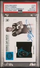 Matt Corral 2022 Encased Patch Auto Rookie /5 PSA 7 / 8 #123 Carolina Panthers