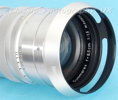 Leitz SUMMAREX LEICA Summarex f=8,5cm 1:1,5 Lens ft 58mm Gegenlichtblende + Frontkappe