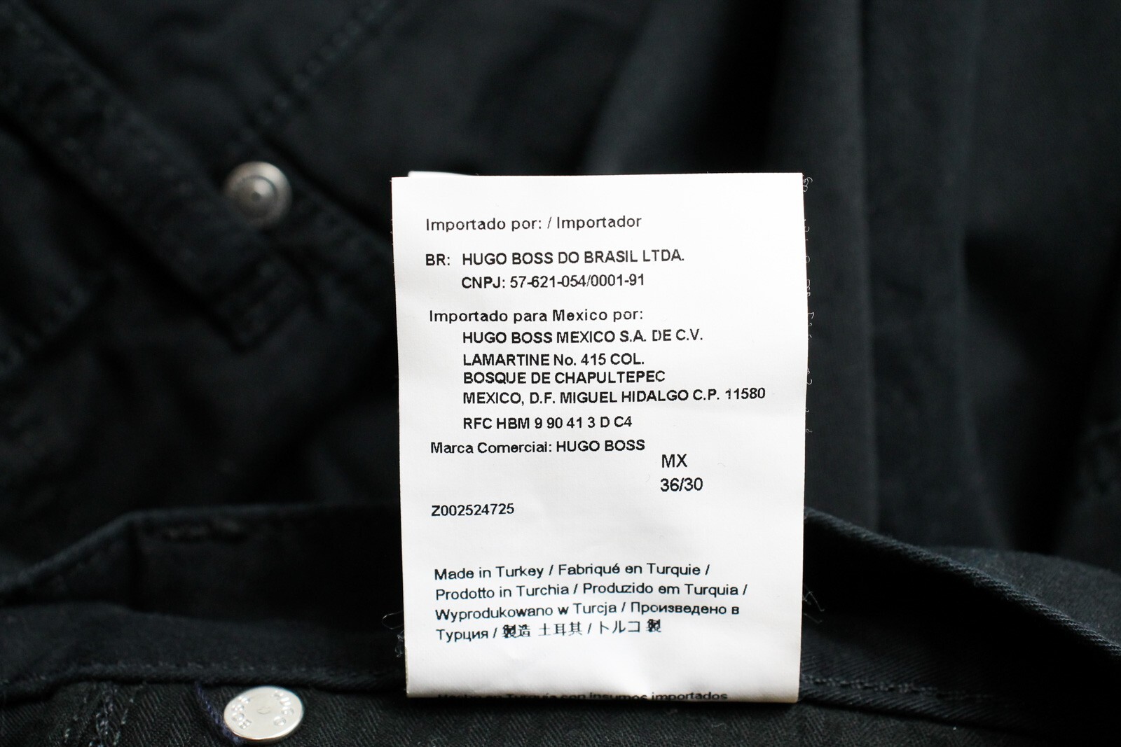 HUGO BOSS Nebraska Trousers Men's W36/L30 Regular Fit Zip Fly Pockets Black thumbnail 9