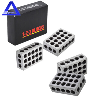 New 2 Matched Pair 1-2-3 Blocks 23 Holes .0002'' Machinist 123 Ultra Precision