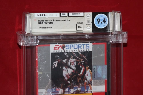 Bulls versus Blazers NBA Playoffs (Sega Genesis, 1993) WATA Graded, 9.4 C+