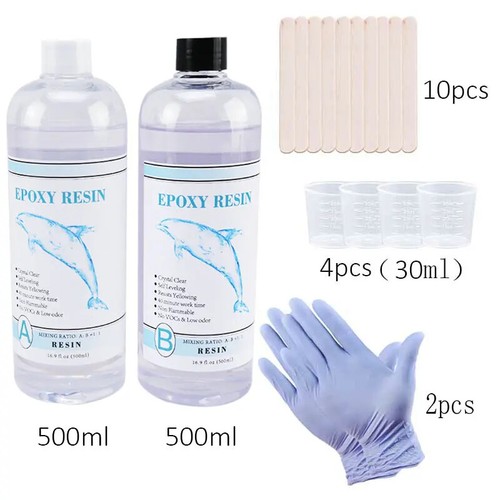 Epoxy Resin Kit Crystal Clear 2 Part Formula for Casting Art Jewelry DIY 1pc - Picture 14 of 15