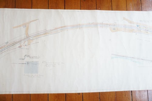 1932 GWR Limpley Stoke Station Railway Track Map Plan Linen Drawing Diagram - Picture 3 of 7