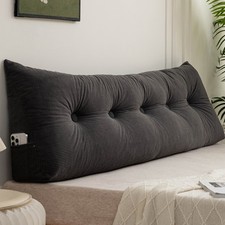 Large Headboard Wedge Pillow Triangular Bed Reading Cushion Backrest Support US