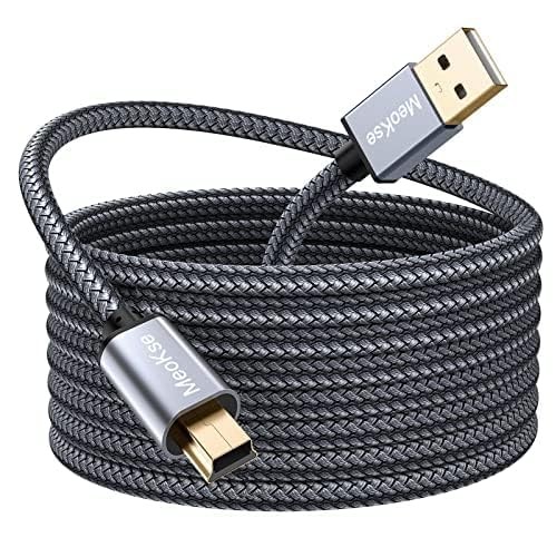 25FT Mini USB 2.0 Cable - High-Speed Data Sync & Charging - Type A to Mini B