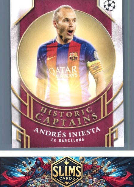 2024-25 Topps UEFA Club Competitions Historic Captains Andres Iniesta HC-5 Card