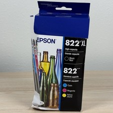 Epson 822XL Ink Cartridges Black Cyan Yellow Magenta 03/2029 OEM Genuine