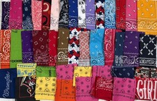 43 Bandanas Vtg Lot Elephant Paisley Western Biker Hav A Hank Variety