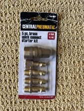 Solid Brass Quick Coupler Set 5 PC Air Hose Connector Fittings, 1/4 NPT
