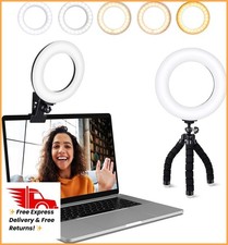 Video Conference Lighting Kit, Ring Light Clip on Laptop Monitor with 5 Dimmable