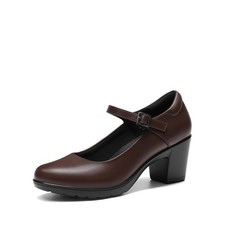 DREAM PAIRS Mary Jane Arch Support Heels,Brown,9