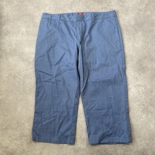 Dickies Cropped Trousers Womens 34" Straight Fit Twill Pants, Blue
