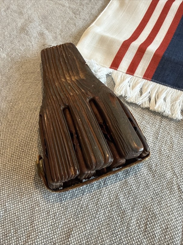 Vintage Hand Carved Wooden Dart Holder Carrying Case Quiver 