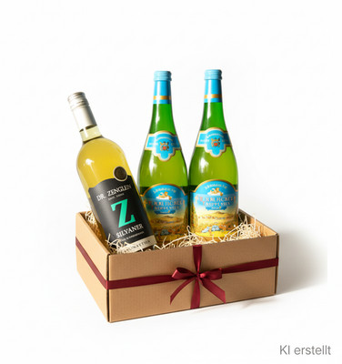 3 Flaschen Wein Paket   2x Himmlisches Tröpfchen lieblich + 1x Silvaner halbtroc