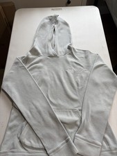 The North Face Women s Gray Solid Fleece Pullover Hoodie Pockets Logo M