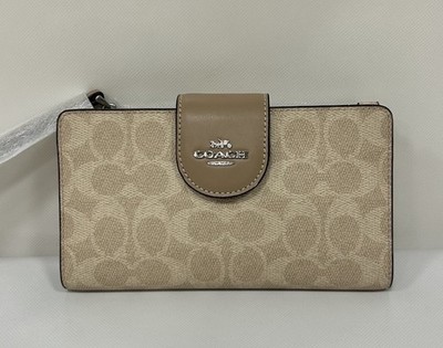 NEW Coach CW780 Phone Wallet In Signature Canvas Sand / Taupe | eBay