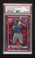 2024 Bowman Sapphire Edition Chrome Prospects Red 4/5 Isaiah Drake PSA 9 b4d