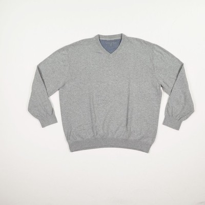 TAILOR & SON Herren Pullover Gr. XL hellgrau Strickpullover Langarm V-Neck Baumw