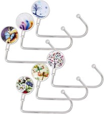 6 Pack Purse Hook Long Handbag Hanger for Table Desk, Creatiee Portable Bag Hold