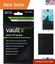 Black Exact Fit Inner Sleeves 100 Pack for Trading Cards Double-sleeve card...