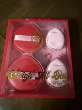 Beauty puff set make up application 6 piece beauty puff set new 6 pcs pink/red