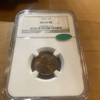 1924 Lincoln Wheat Cent NGC MS64 RB Certified Penny. 1c