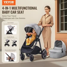 New Travel System Stroller with Infant Bassinet, 2-in-1 Baby Cradle Stroller Co