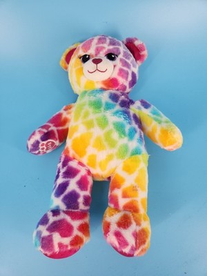 BAB Build A Bear Multi Colored Rainbow Bear EUC