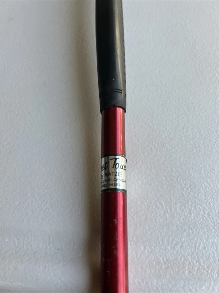 "Putter de colección Matzie Velvet Touch personalizado eje rojo raro El Segundo, CA 34"" latón" Foto 4 de 4