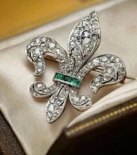 2CT Round Cut Lab Created Diamond Unisex Brooch Women Pin 14K White Gold Plated