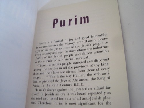 USO JEWISH INFO SERIES Purim 4" x 5" - Picture 2 of 6
