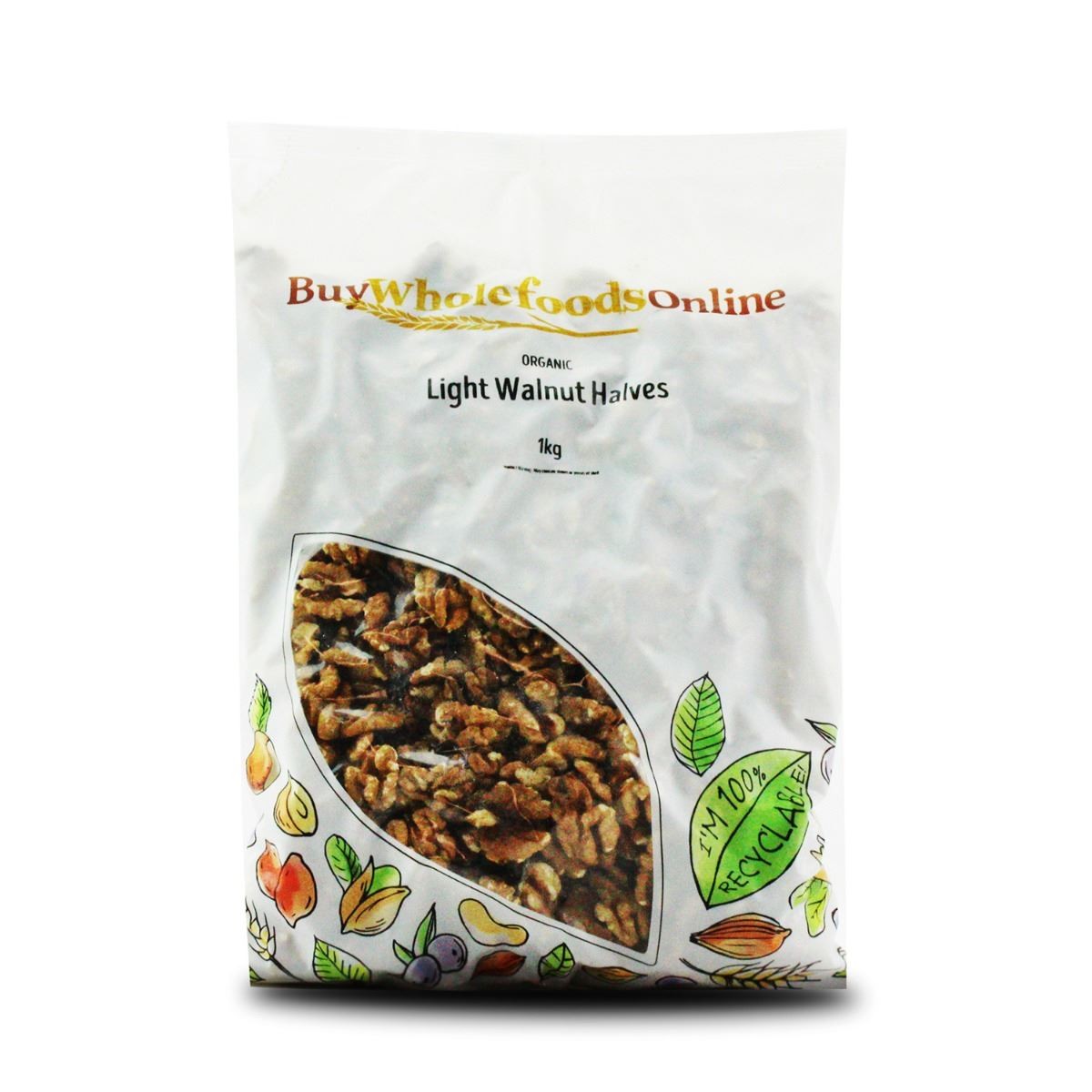 Organic Walnuts Light, Halves 1kg | BWFO | Free UK Mainland P&P