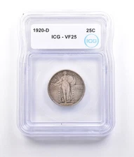 1920-D Standing Liberty Quarter VF25 ICG *6949