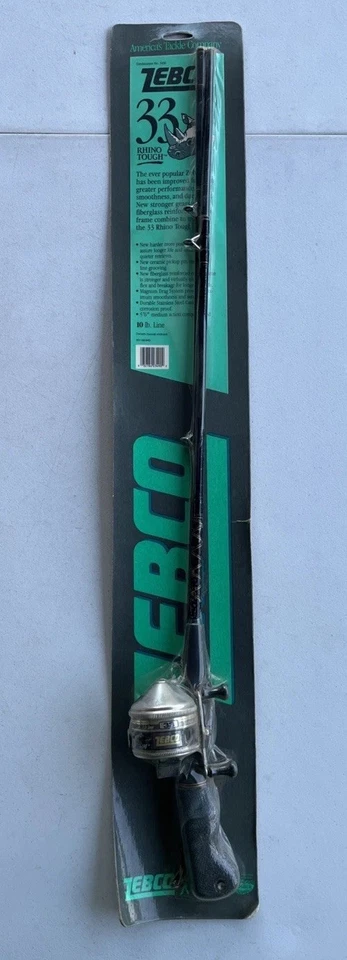 Vintage 1988 Zebco 33 Fishing Rod and Reel Combo Magnum Drag System - New - Image 2 of 4