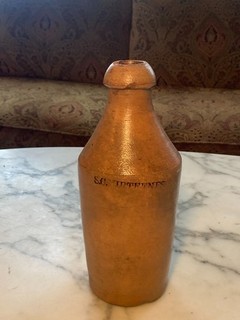 c1860 70s S. C. Mirteenes Port Jervis N.Y. salt glaze Stoneware Beer Bottle
