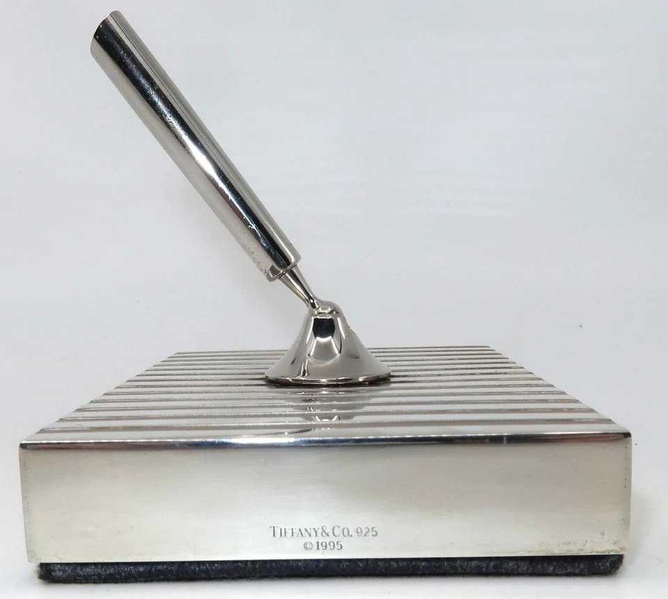 TIFFANY & Co. COLECCIÓN ATLAS 925 Plata Esterlina Ejecutiva Soporte para Pluma, 4 1/8" Foto 4 de 4