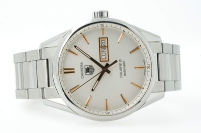 TAG Heuer Carrera Calibre 5 Automatik WAR201D.BA0723 WAR201D-1 Silver Dial 41...