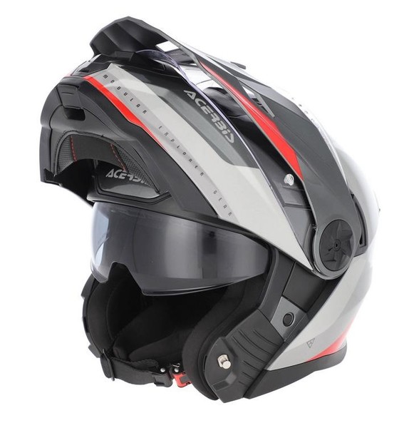 Helm Modular Acerbis P/J Rider Mit Visier Sonnenschirm Grau Rot GrÖSse S-image