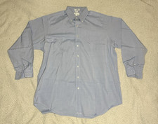 Paul Fredrick Men's Pinpoint Oxford 100 Cotton Blue Dress Shirt Size 18-36