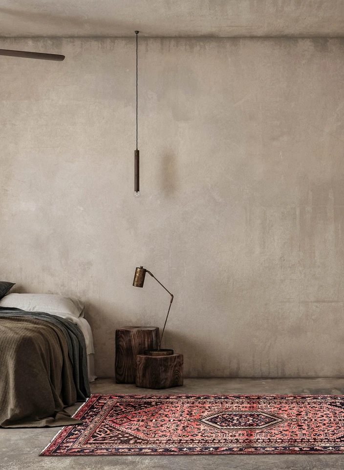 Alfombra oriental tradicional vintage anudada a mano de 4'8" x 6'8" Foto 2 de 4