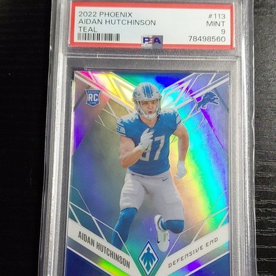 Panini 2022 Phoenix Aidan Hutchinson Lions Teal RC #113 PSA 9 /150
