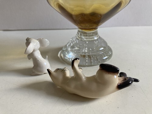 Vintage Cat + mouse In Brandy Glass 1960s Kitsch - Picture 20 of 23