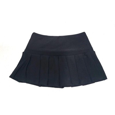 Free Haven Black Pleated Mini Skort Skirt Buckle Detail Women s
