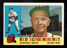 1960 Topps Baseball Card #335 Red Schoendienst HOF Milwaukee Braves VG