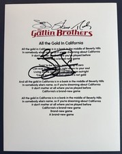LARRY GATLIN SIGNED LYRIC SHEET GATLIN BROTHERS SINGER AUTOGRAPH COA