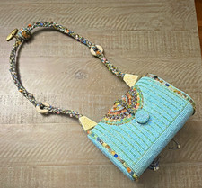 Mary Frances Multicolor Geometric Beaded over the shoulder bag